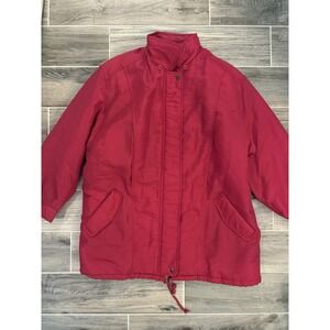 J. G. Hook Women's Parka Coat Jacket Nylon Full Zip Vintage 1980s Pockets 16